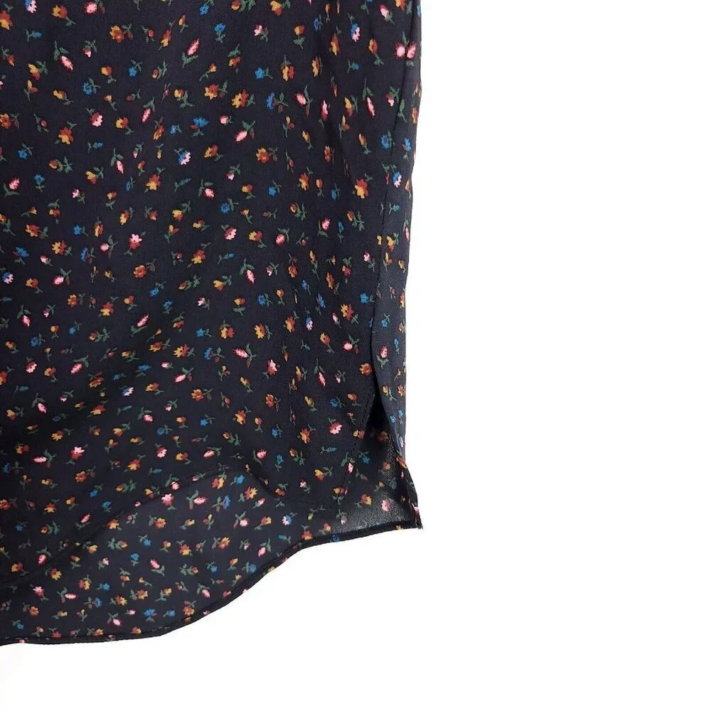 Veronica Beard 100% Silk Top Size 8 Neck Tie Sleeveless Blouse Floral Sleeveless - Picture 7 of 14